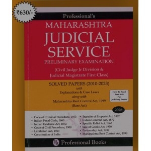 Professional's Maharashtra Judicial Service Preliminary Examination Solved Papers (2010-2023) | JMFC Edition 2026 [Free Delivery]